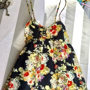 Wet Seal Floral Dress XS-Layer w tights